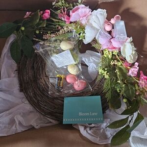 Floral Wreath with Pink and White Accents